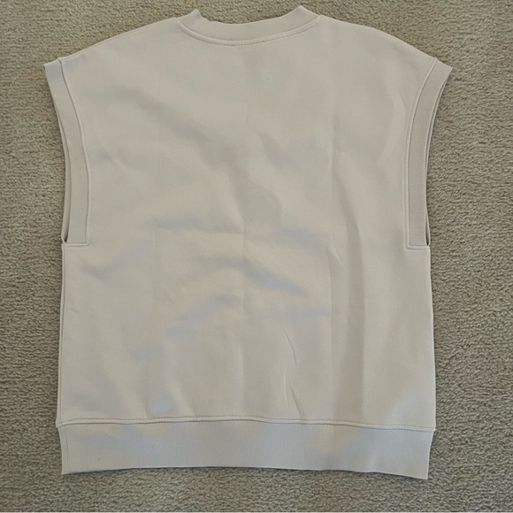 Zara Oversized Vest Sleeveless Cream V-Neck Pullover Sweatshirt Top Small NWOT - Picture 6 of 6